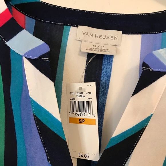 NWT Van Heusen Striped Short Sleeve Top - Picture 4 of 7